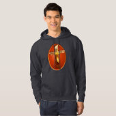 Drei schroffe Kreuz-Oval-Shirts Hoodie (Vorne ganz)