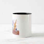 Drei schrullige bunte Esel Zweifarbige Tasse (Mittel)