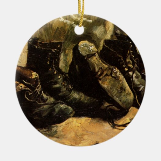 Drei Schuhpaare von Vincent van Gogh Keramikornament (Vorne)