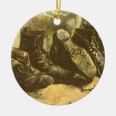Drei Schuhpaare von Vincent van Gogh Keramikornament (Vorne)