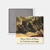 Drei Schuhpaare von Vincent van Gogh Magnet (Vorderseite/Rückseite)