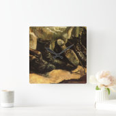 Drei Schuhpaare von Vincent van Gogh Quadratische Wanduhr (Zuhause)