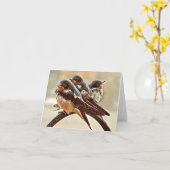 Drei Schwalben - leere Grußkarte Karte (Gelbe Blume)