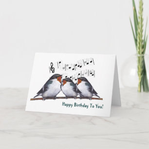 Drei Schwalben singen glücklich Geburtstag: Ölpast Karte