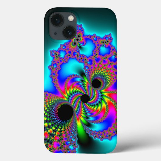 Drei Schwarz-Holen-Neon-Fraktal Case-Mate iPhone Hülle (Rückseite)
