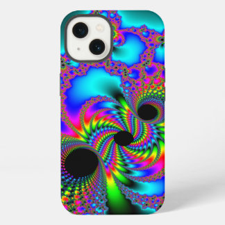 Drei Schwarz-Holen-Neon-Fraktal iPhone 13 Hülle