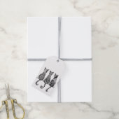 Drei Schwarz-Weiß-Katzen-Packungen mit 10 Geschenk Geschenkanhänger (Mit Garn)