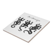 Drei schwarze Eidechsen Thunder_Cove Südwestart Fliese (Seite)