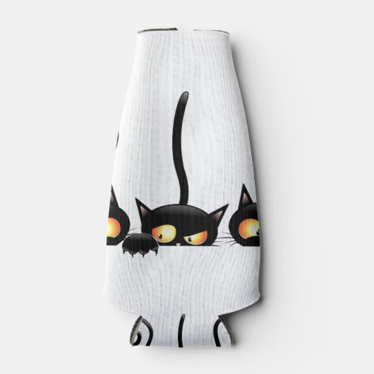 Drei schwarze Katzen Flaschenkühler (Vorderseite)