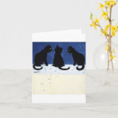Drei schwarze Katzen im Schnee von Louis Wain Karte (Gelbe Blume)