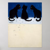 Drei schwarze Katzen im Schnee von Louis Wain Poster (Vorne)