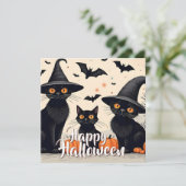 Drei schwarze Katzen zu Halloween (Stehend Vorderseite)