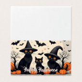Drei schwarze Katzen zu Halloween (Außenseite Aufgefaltet)