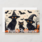 Drei schwarze Katzen zu Halloween (Vorne/Hinten)