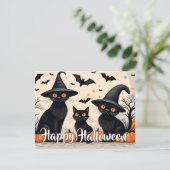 Drei schwarze Katzen zu Halloween (Stehend Vorderseite)
