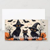 Drei schwarze Katzen zu Halloween (Vorne/Hinten)