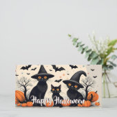 Drei schwarze Katzen zu Halloween (Stehend Vorderseite)