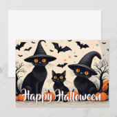 Drei schwarze Katzen zu Halloween (Vorne/Hinten)