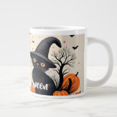Drei schwarze Katzen zu Halloween Jumbo-Tasse (Rechts)