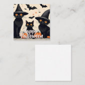 Drei schwarze Katzen zu Halloween Mitteilungskarte (Vorne/Hinten)