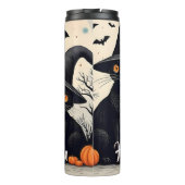 Drei schwarze Katzen zu Halloween Thermosbecher (Rückseite)