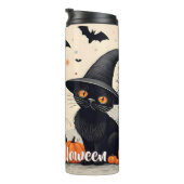 Drei schwarze Katzen zu Halloween Thermosbecher (Nach rechts gedreht)