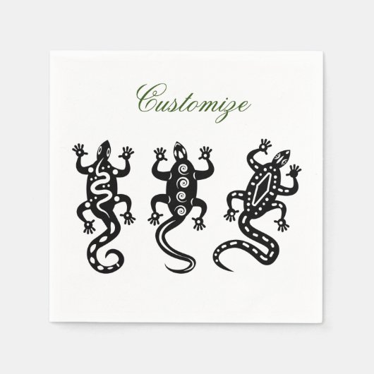 Drei schwarze Lizards Thunder_Cove Südwest Style Serviette (Vorderseite)