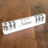 Drei schwarze Lizens Thunder_Cove Südweststil Namensplakette (Seite)