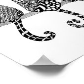 Drei schwarze und weiße Katzen drucken Poster (Ecke)