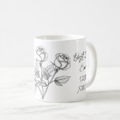 Drei schwarze und weiße Rosenmütter Kaffeetasse (VorderseiteRechts)