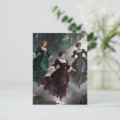 Drei schwebende Frauen im Wald Postkarte (Stehend Vorderseite)