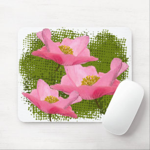Drei schwebende Hübsche rosa Pupien Mousepad
