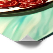 Drei Schweine essen Speck | AI Art Poster (Ecke)