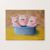 Drei Schweine in einer Wanne Puzzle (Horizontal)