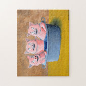 Drei Schweine in einer Wanne Puzzle (Vertikal)