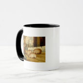 Drei Schweine mit Schloss im Hintergrund Tasse (Vorderseite Links)