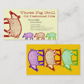 Drei Schweine - Visitenkarte für Bauernhof, (Vorne/Hinten)