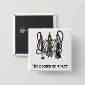 Drei Schwestern - keltische Hexen Button (Vorne & Hinten)