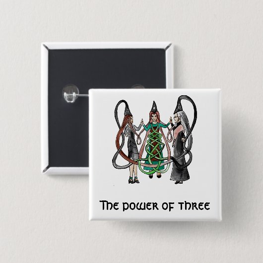 Drei Schwestern - keltische Hexen Button (Vorne & Hinten)