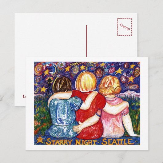 Drei Schwestern Postkarte (Vorne/Hinten)