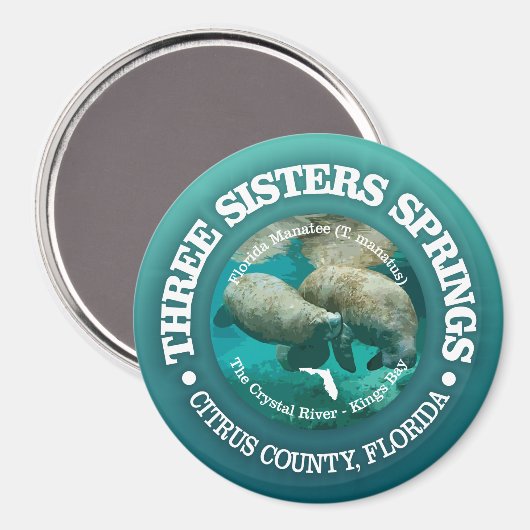 Drei Schwesternfedern (rd) Magnet (Vorderseite/Rückseite)