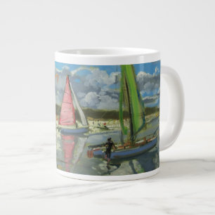 Drei Segelboot-Schrei-Dünen Frankreich Jumbo-Tasse