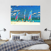 Drei Segelboote am Strand Tropical Beach Leinwanddruck (Insitu (Schlafzimmer))