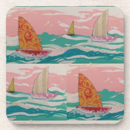Drei Segelboote Getränkeuntersetzer (Vorderseite)