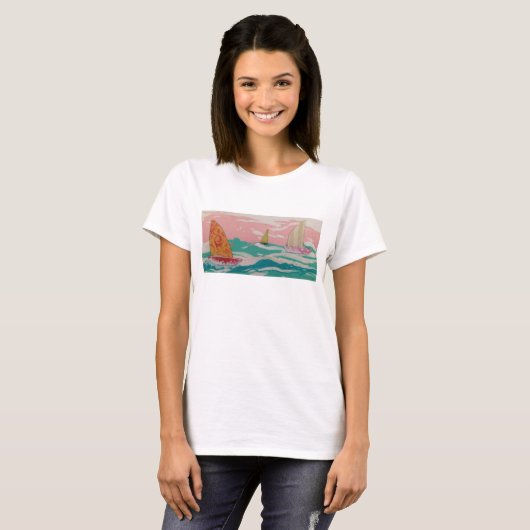 Drei Segelboote T-Shirt (Vorne ganz)