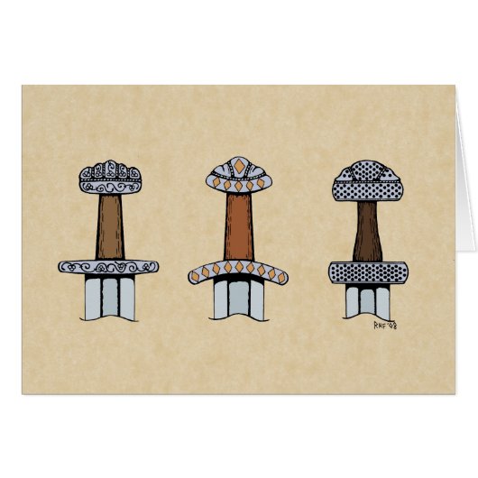 Drei sehende Schwert-Hilts-Grußkarte (Vorderseite (Horizontal))