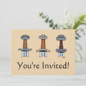 Drei sehende Schwertberge Einladung (Stehend Vorderseite)