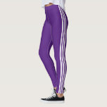 Drei seitliche Streifen Lila Leggings - benutzerde<br><div class="desc">Benutzerdefinierte Leggings Sport Drei-Seiten-Streifen - Wählen / Fügen Sie Ihre Lieblings-Leggings und Stripe-Farben / auch Text / mehr - Vergrössern und verschieben / entfernen / fügen Sie Elemente / Farben oder Text mit Anpassungstool. Design von MIGNED</div>