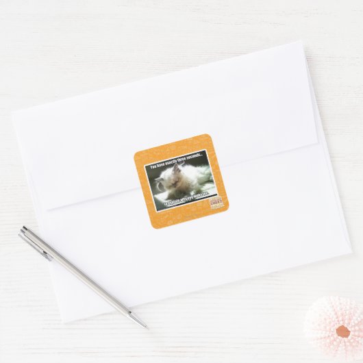 Drei Sekunden Quadratischer Aufkleber (Umschlag)