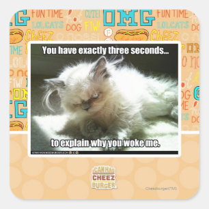 Drei Sekunden Quadratischer Aufkleber